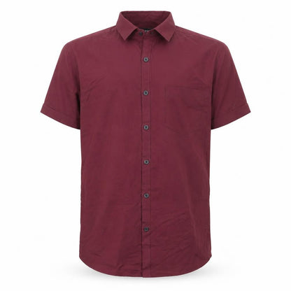 Topman Men's Red Short Sleeve Button-Up Shirt Size S Woven Cotton Blend