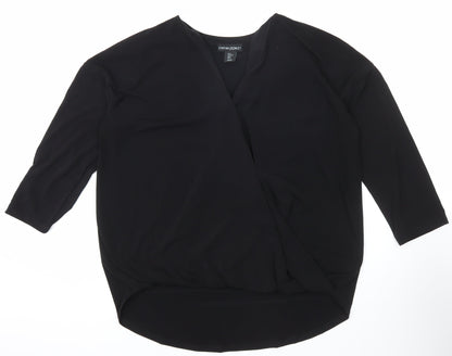 Womens UK Size XL Cynthia Rowley Black Wrap Blouse