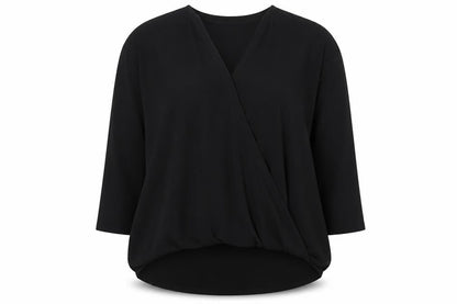 Womens UK Size XL Cynthia Rowley Black Wrap Blouse