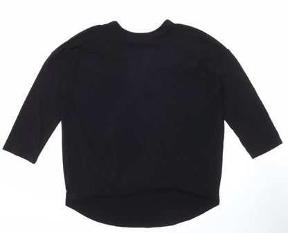 Womens UK Size XL Cynthia Rowley Black Wrap Blouse