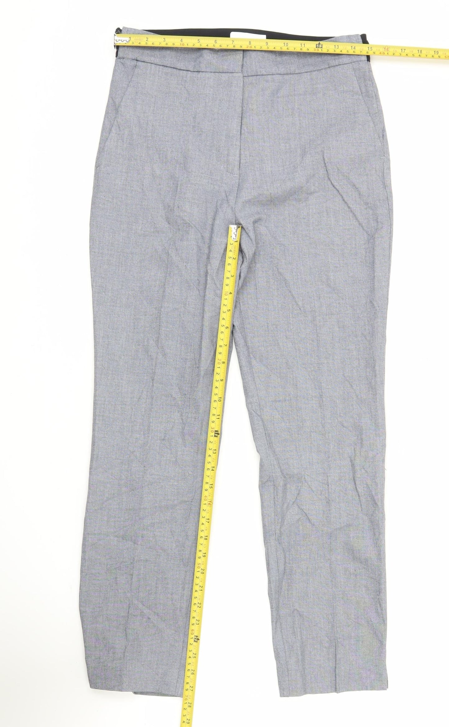 Womens UK Size L Zara Regular Fit CasualWorkwear Grey Trousers