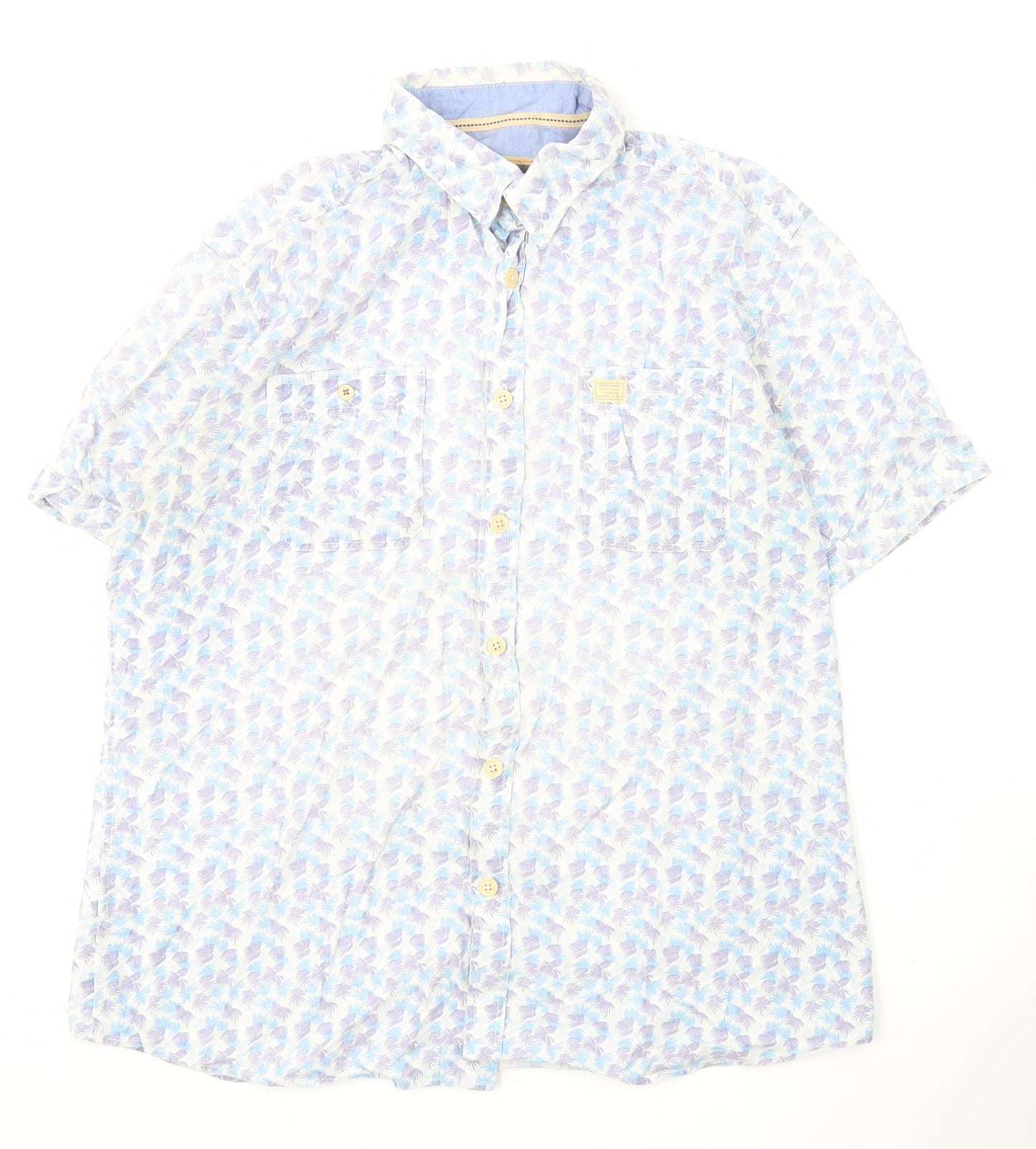North Coast Men's Multicoloured Tropical Floral Cotton Shirt L