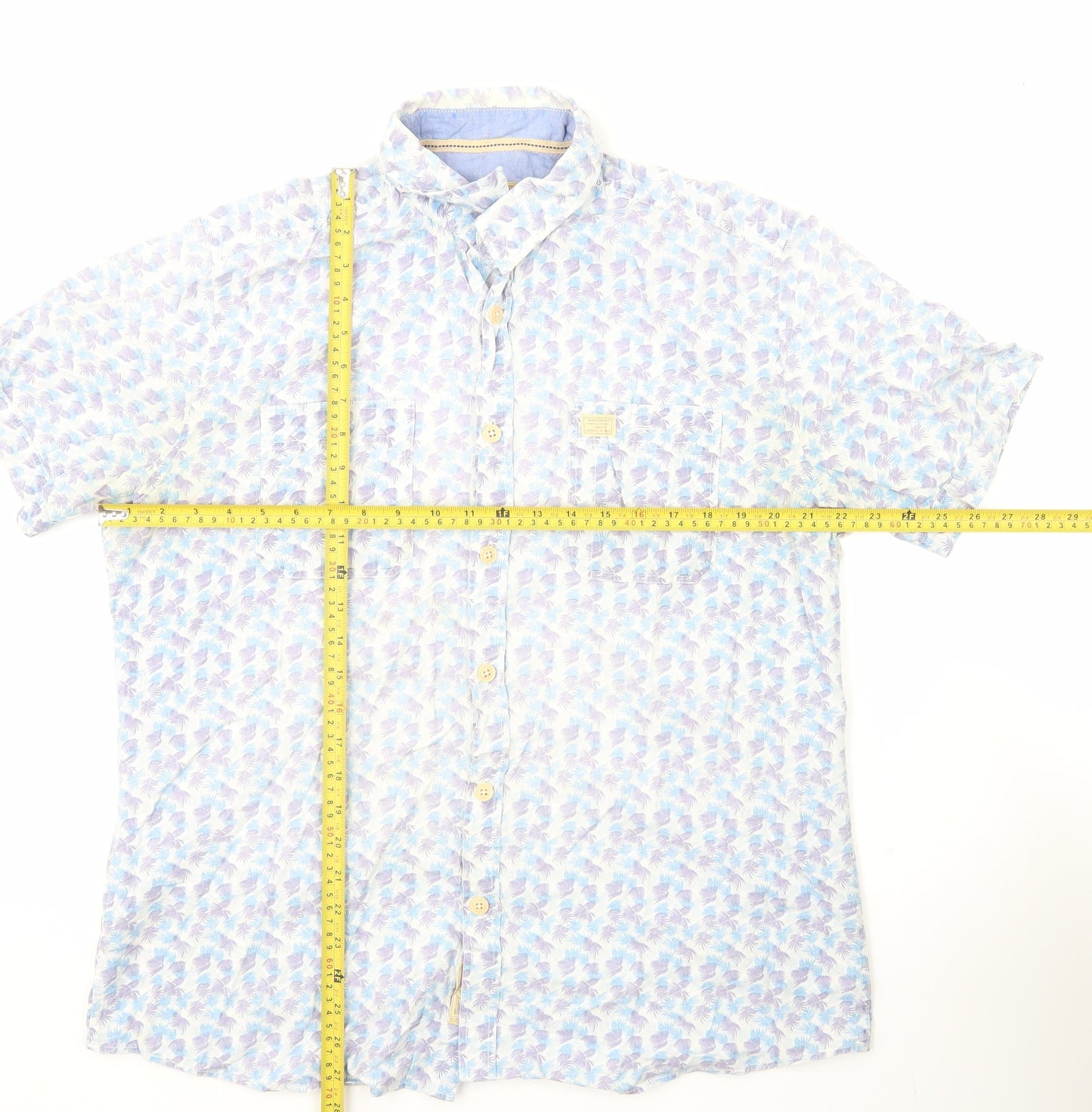 North Coast Men's Multicoloured Tropical Floral Cotton Shirt L