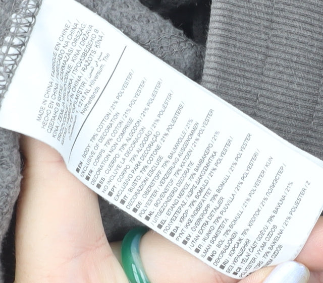 Converse Men's Grey Jogger Sweatpants S Regular Fit Cotton Blend