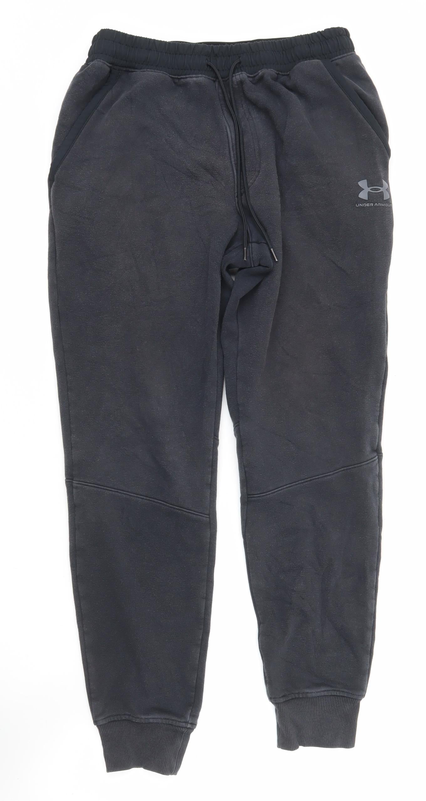 Under Armour Men's Black M ColdGear Jogger Trousers Fleece Tapered