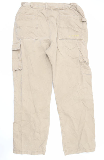 Workwear Men's Beige Cargo Trousers 38in Waist Regular Fit
