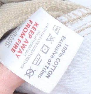 Workwear Men's Beige Cargo Trousers 38in Waist Regular Fit