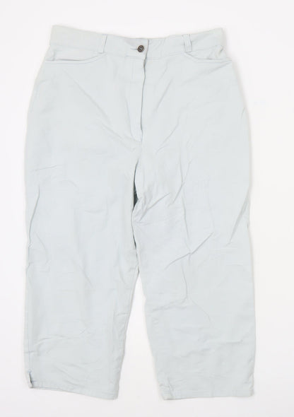 Womens UK Size 14 zaffiri Regular Fit Capri Grey Trousers