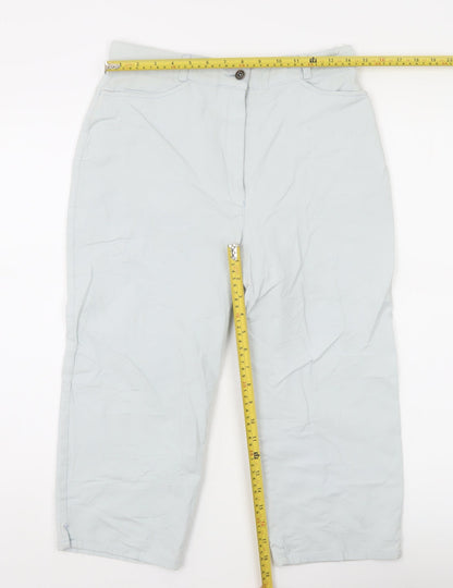 Womens UK Size 14 zaffiri Regular Fit Capri Grey Trousers