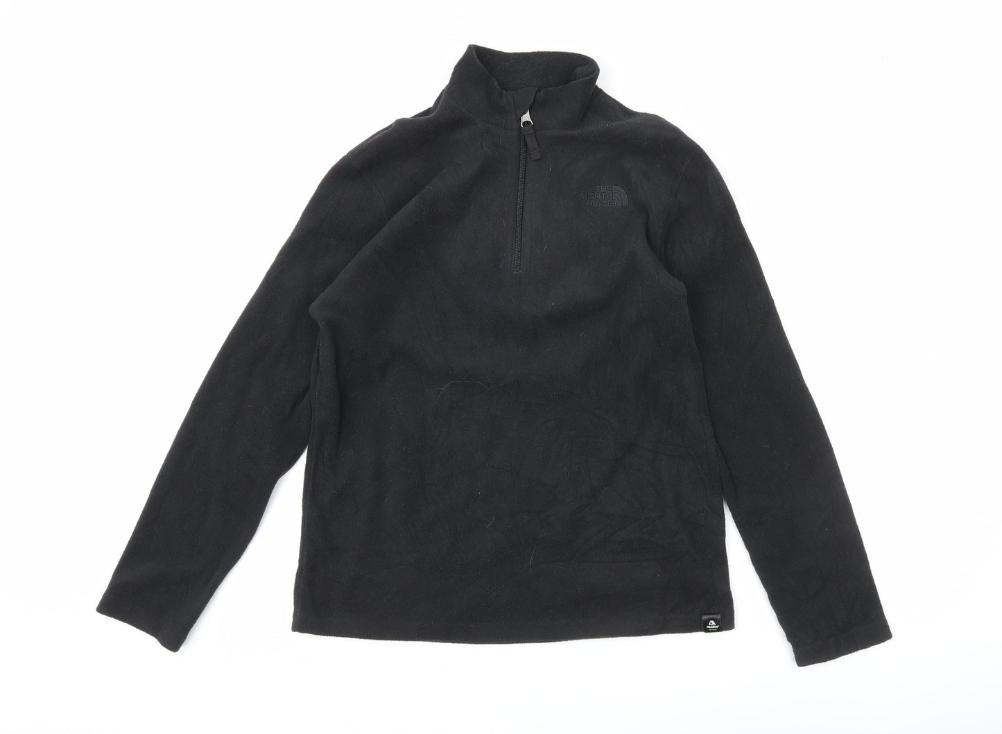 The North Face Boys Black L Pullover Fleece Sweatshirt 1/4 Zip Outdoor