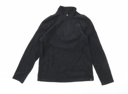 The North Face Boys Black L Pullover Fleece Sweatshirt 1/4 Zip Outdoor