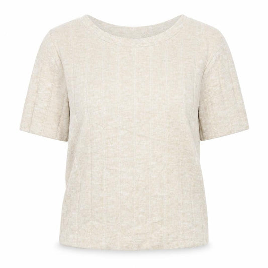 Womens UK Size S Zara Beige Basic T-Shirt