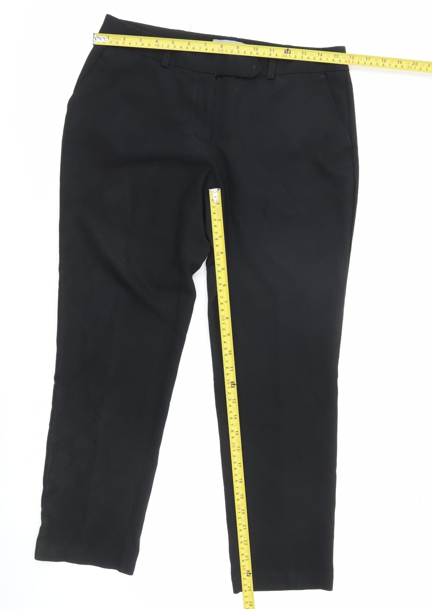 Womens UK Size 10 Dorothy Perkins Regular Fit BusinessWorkwearCasual Black Trous