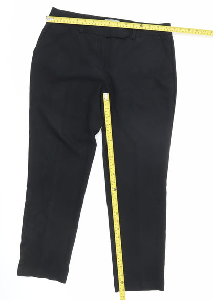 Womens UK Size 10 Dorothy Perkins Regular Fit BusinessWorkwearCasual Black Trous