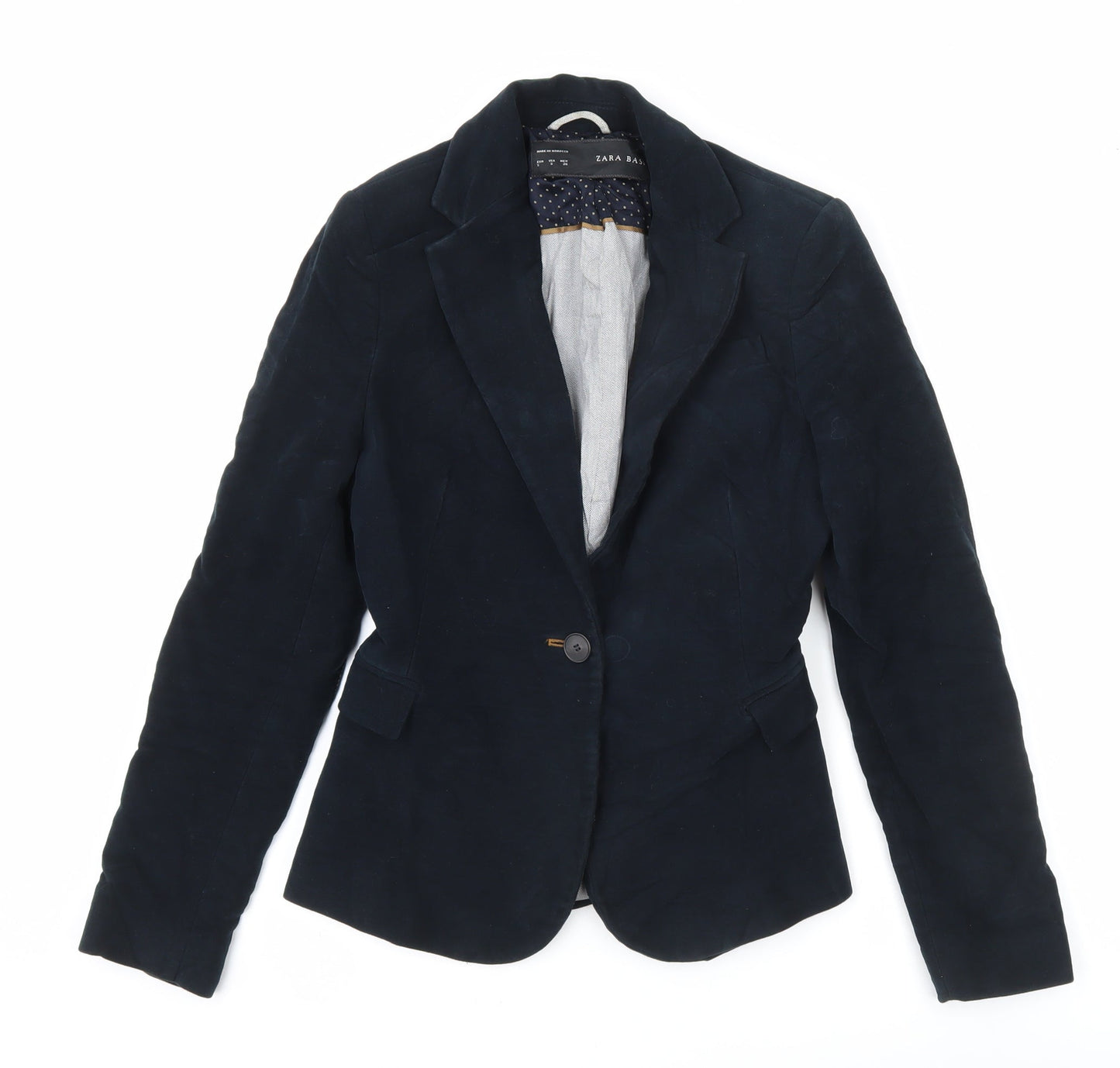 Zara Basic Women's Blue Slim Fit Notch Lapel Blazer Size S