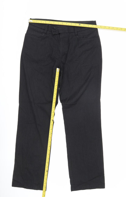 Womens UK Size 12 NEXT Regular Fit Dress Pants Black Trousers