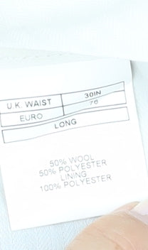 French Connection Men's Blue Slim Fit Dress Pants 30in Waist Wool Blend