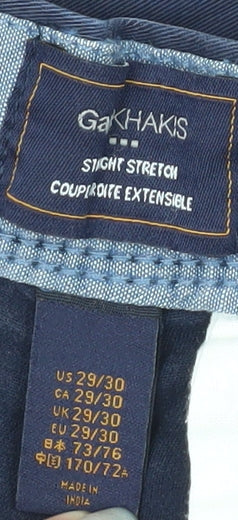 Gap Men's Blue Khakis Trousers 29W 30L Regular Fit Cotton Stretch