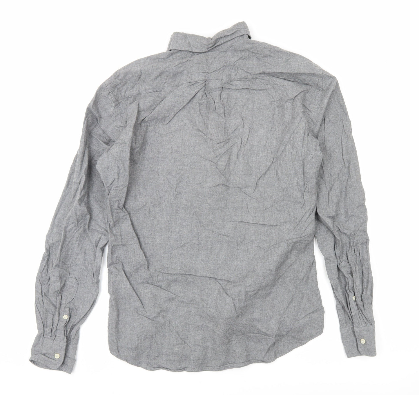 Uniqlo Men's Grey M Button-Down Long Sleeve Cotton Shirt