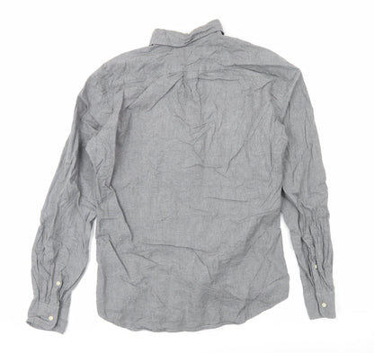 Uniqlo Men's Grey M Button-Down Long Sleeve Cotton Shirt