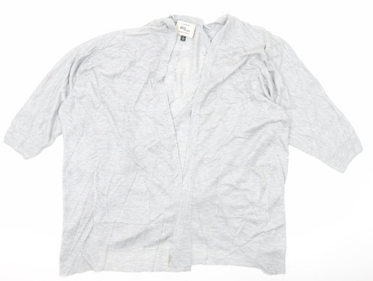 Cotton On Women’s Grey V-Neck Knit Cardigan S 3/4 Sleeve Pockets