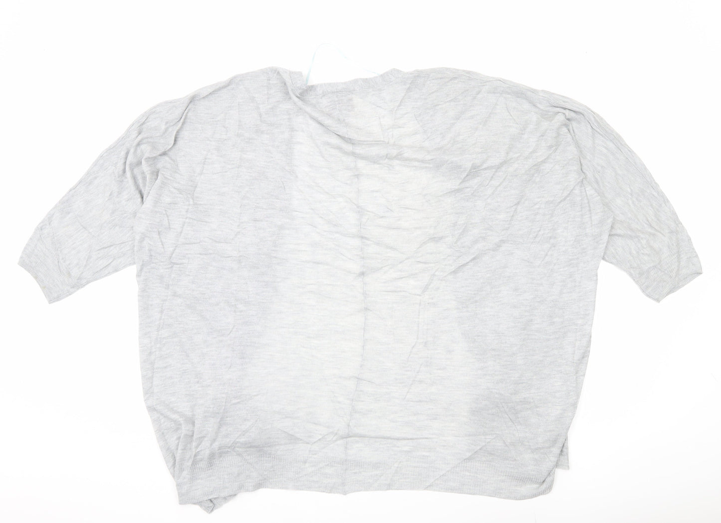 Cotton On Women’s Grey V-Neck Knit Cardigan S 3/4 Sleeve Pockets