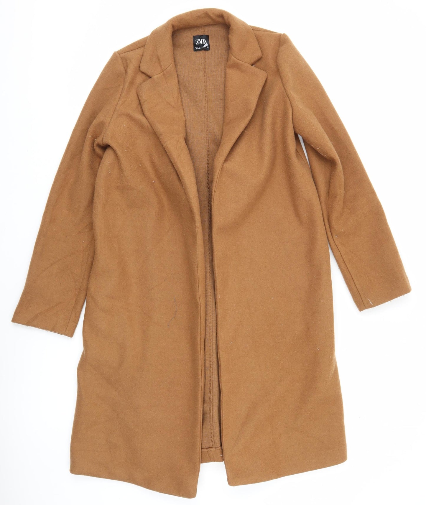 Womens UK Size S Zara Brown Overcoat