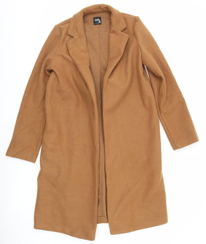 Womens UK Size S Zara Brown Overcoat