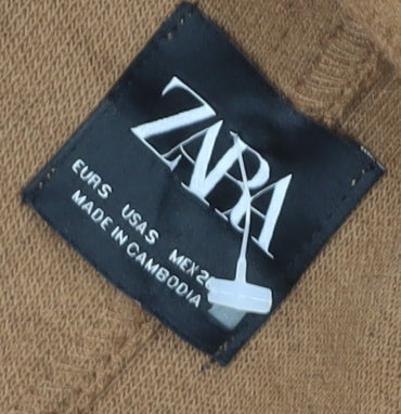 Womens UK Size S Zara Brown Overcoat