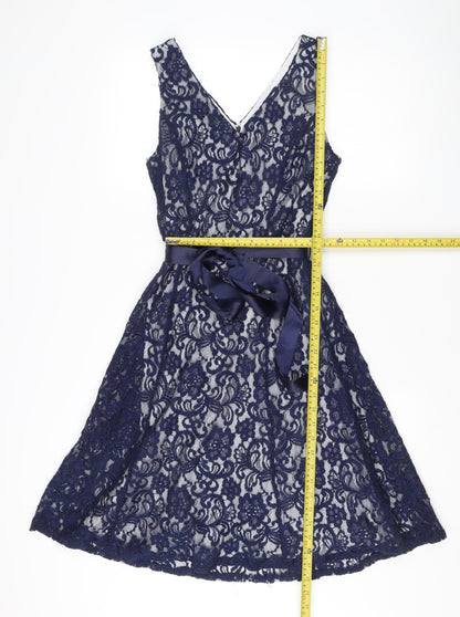 Quiz Women’s Blue Lace A-Line Knee Length Dress Size 10