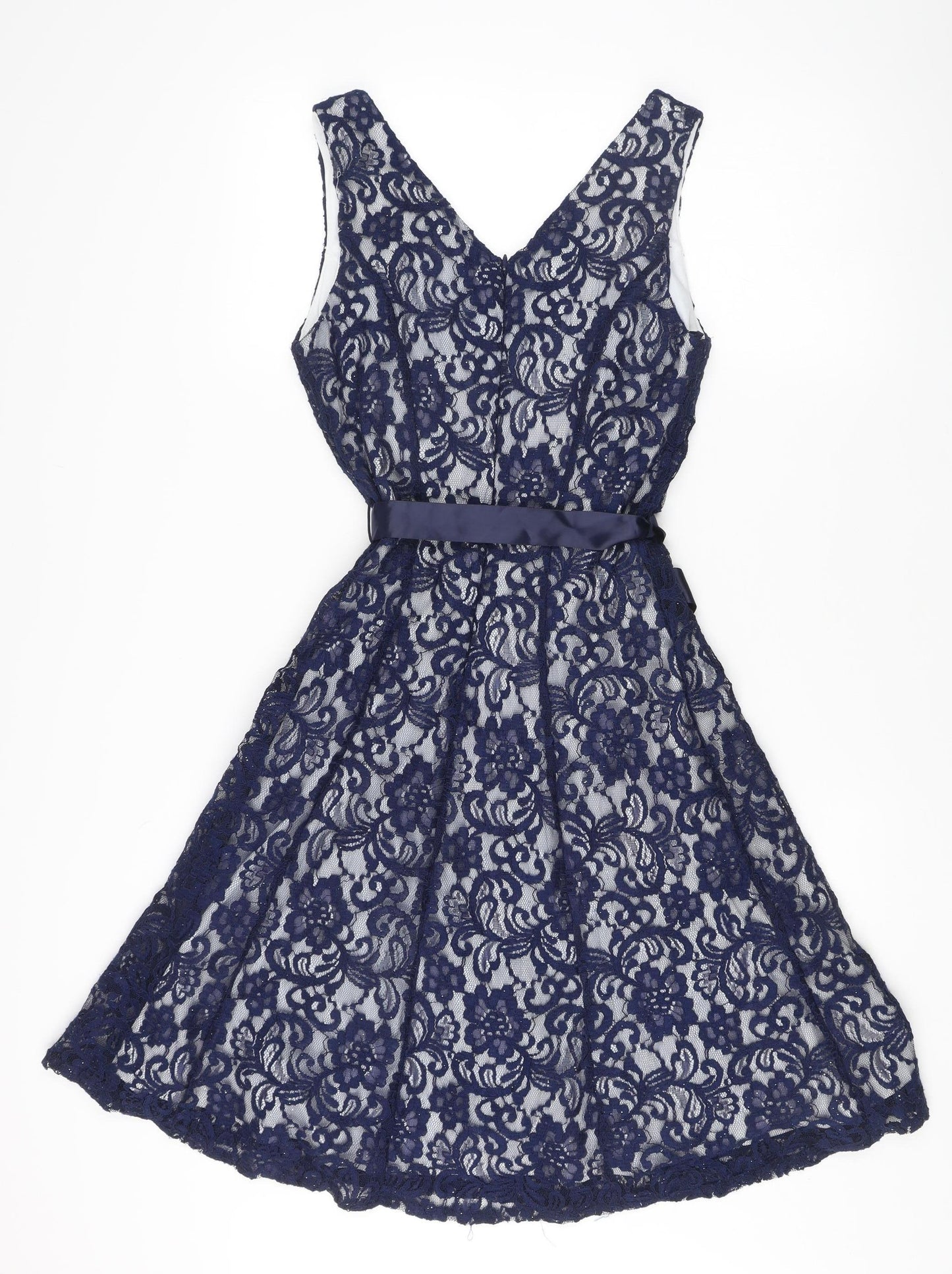 Quiz Women’s Blue Lace A-Line Knee Length Dress Size 10