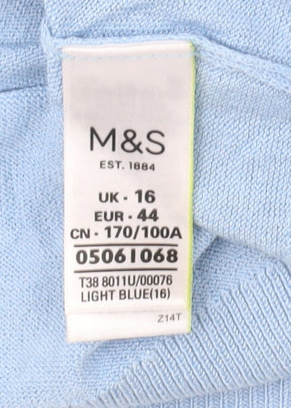 Womens UK Size 16 Marks and Spencer Blue Pullover Jumper
