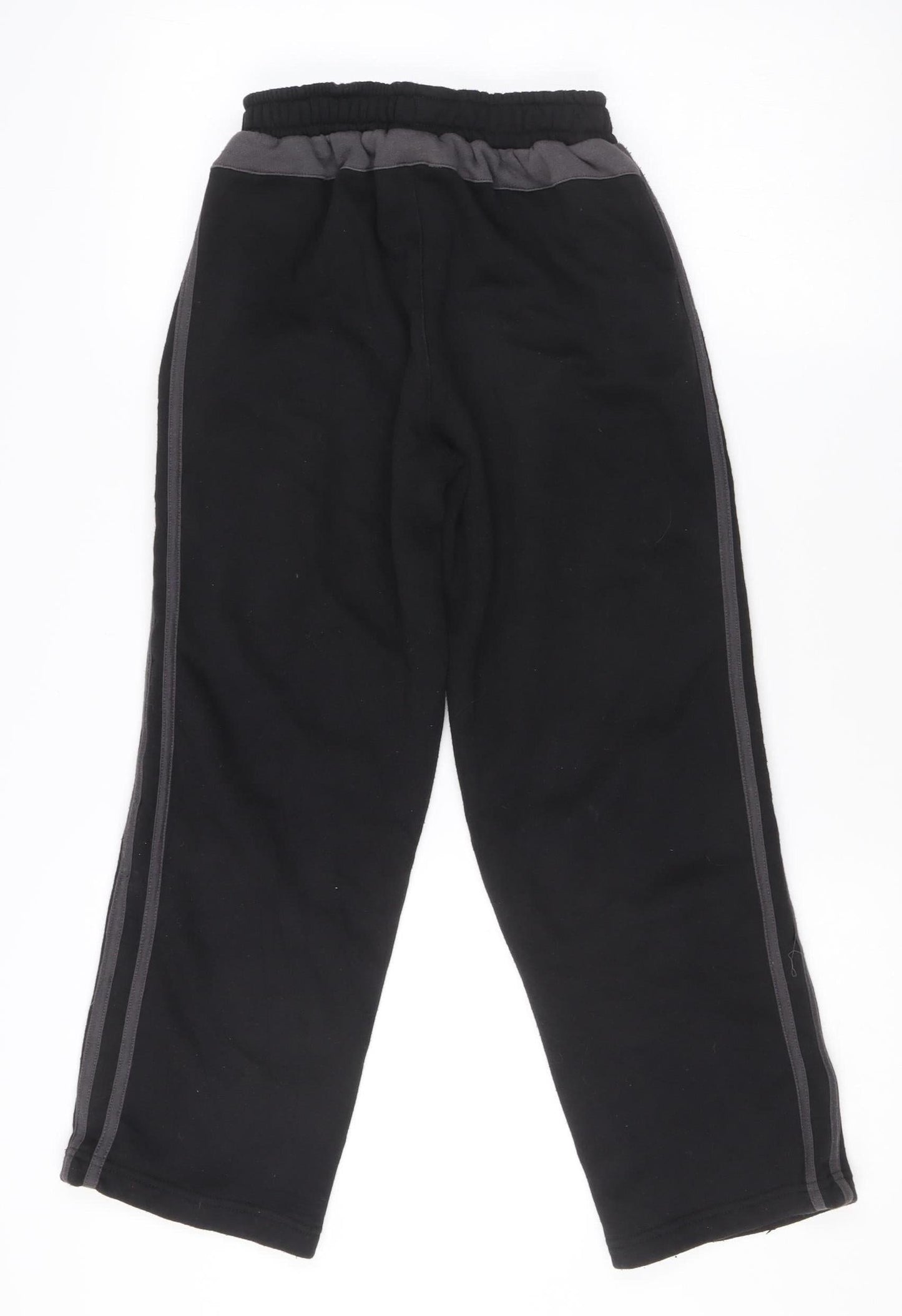 Lonsdale Boys Black Track Pants 9-10 Years Elastic Waist Fleece Sportswear