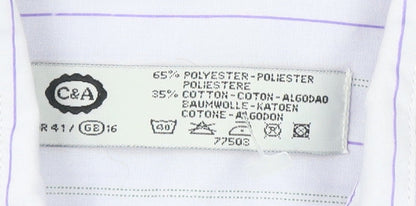 Mens UK Collar Size 16 C&A Smart White  Dress Shirt