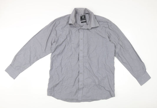 Skopes Men’s Grey XL Easy Care Dress Shirt – Long Sleeve, Business