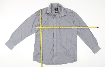 Skopes Men’s Grey XL Easy Care Dress Shirt – Long Sleeve, Business