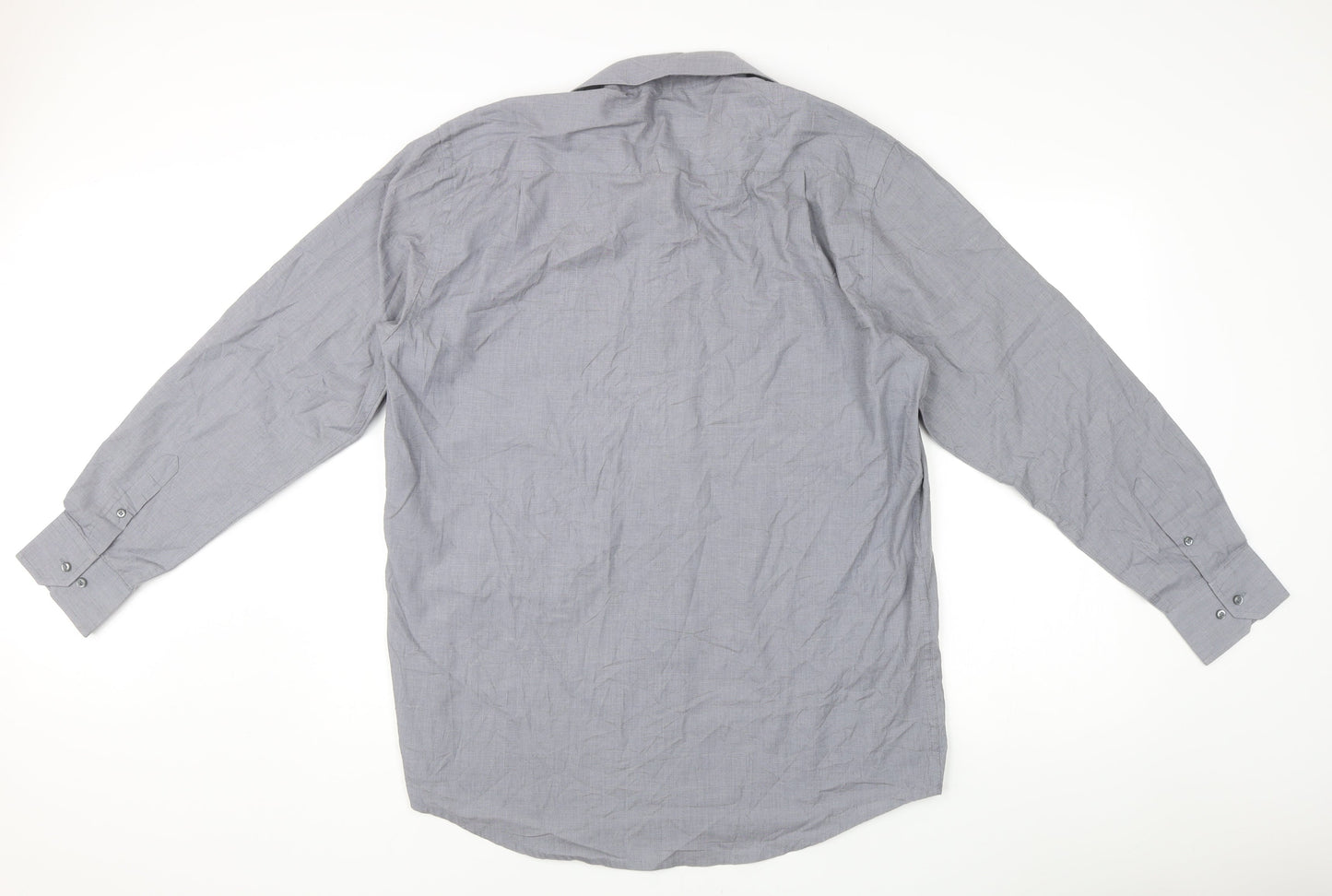 Skopes Men’s Grey XL Easy Care Dress Shirt – Long Sleeve, Business