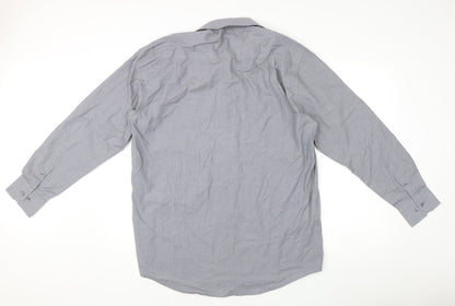 Skopes Men’s Grey XL Easy Care Dress Shirt – Long Sleeve, Business