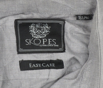 Skopes Men’s Grey XL Easy Care Dress Shirt – Long Sleeve, Business