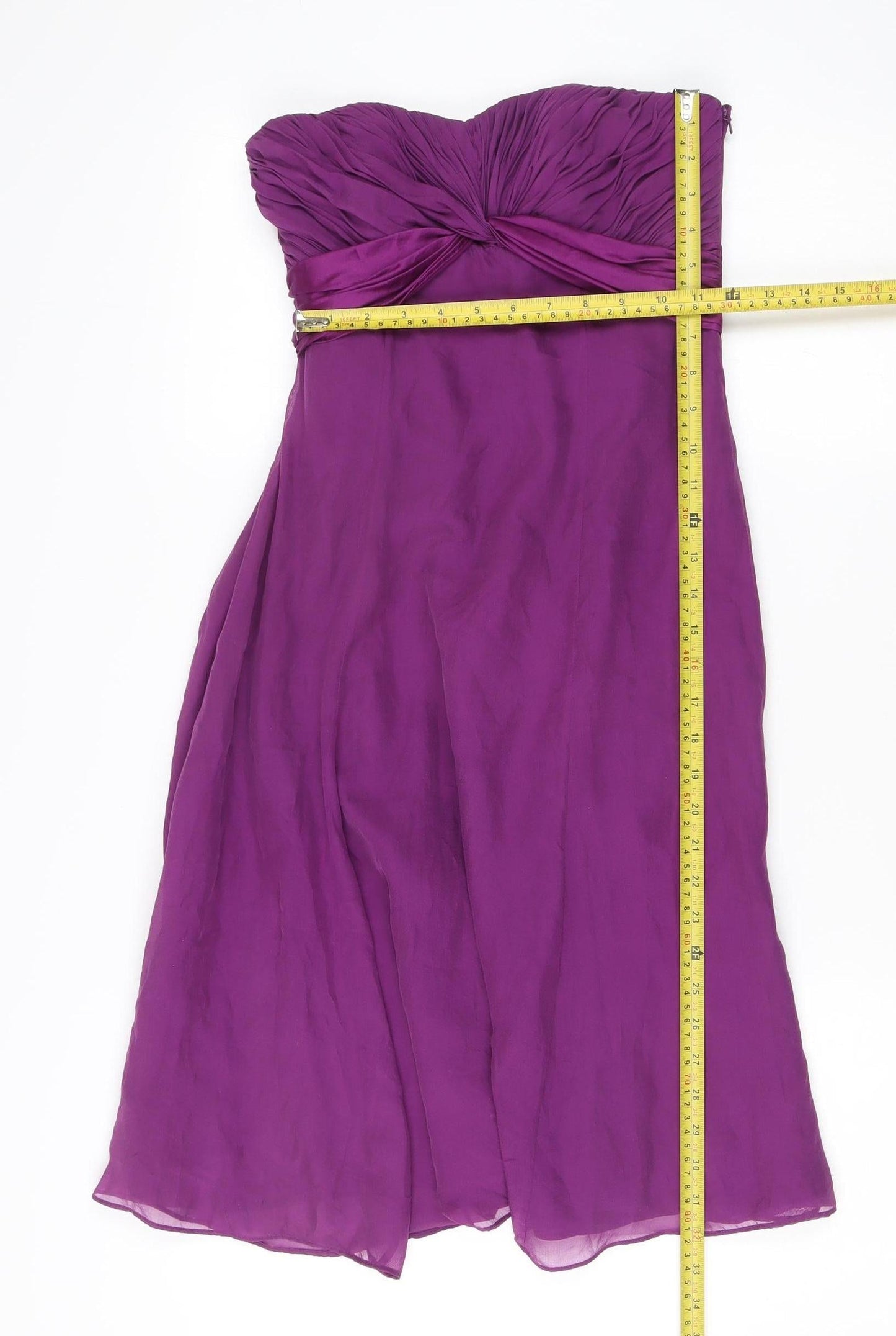 Coast Women’s Purple Silk Strapless Knee Length Dress Size 8