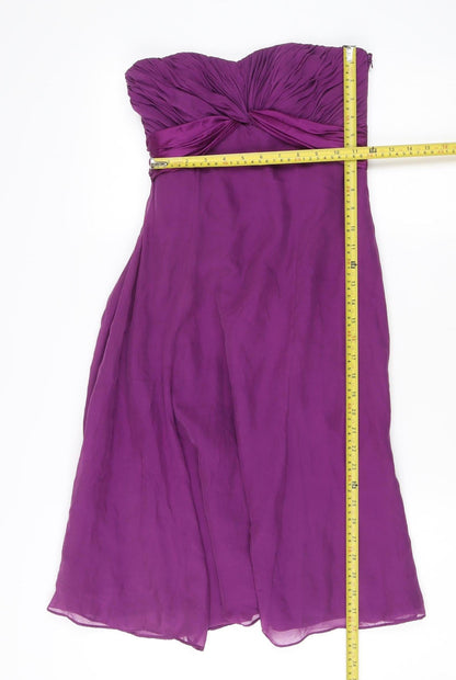 Coast Women’s Purple Silk Strapless Knee Length Dress Size 8