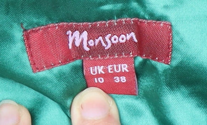 Monsoon Women’s Green Size 10 Maxi Chiffon Sleeveless Formal Dress