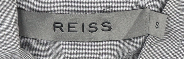 Reiss Men's Grey Check Cotton Long Sleeve Dress Shirt Size S