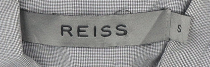Reiss Men's Grey Check Cotton Long Sleeve Dress Shirt Size S
