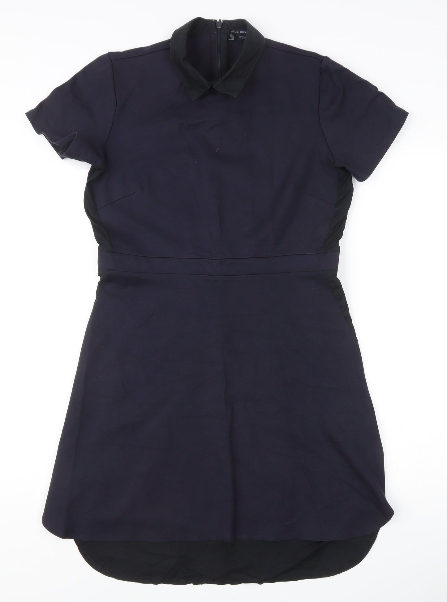 French Connection Women’s Navy Blue Size 14 Collared Shirt Dress