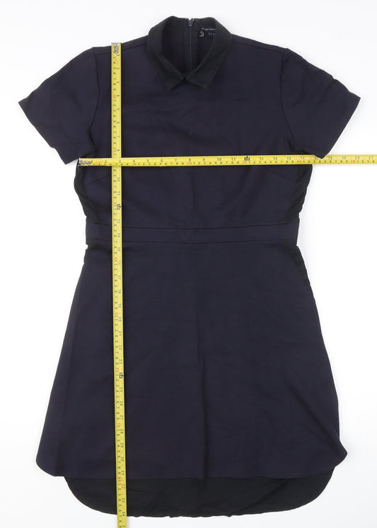 French Connection Women’s Navy Blue Size 14 Collared Shirt Dress