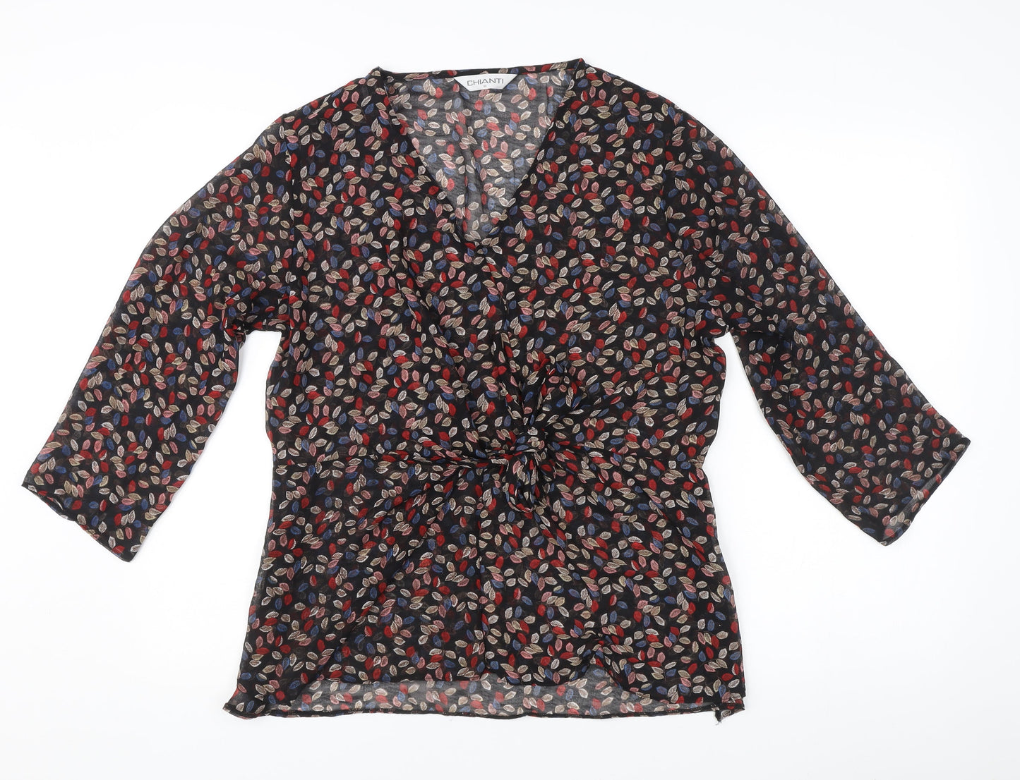 Womens UK Size 18 Chianti Multicoloured Wrap Blouse