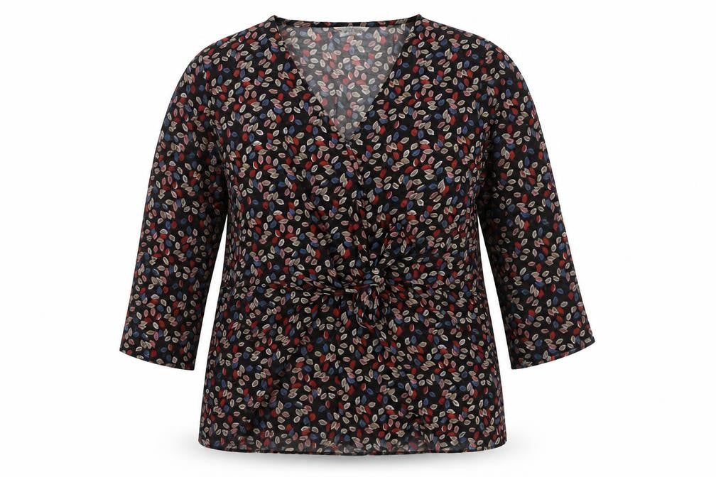 Womens UK Size 18 Chianti Multicoloured Wrap Blouse