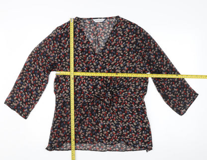Womens UK Size 18 Chianti Multicoloured Wrap Blouse