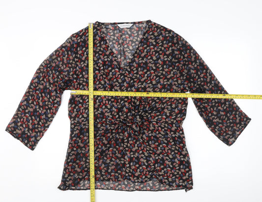 Womens UK Size 18 Chianti Multicoloured Wrap Blouse